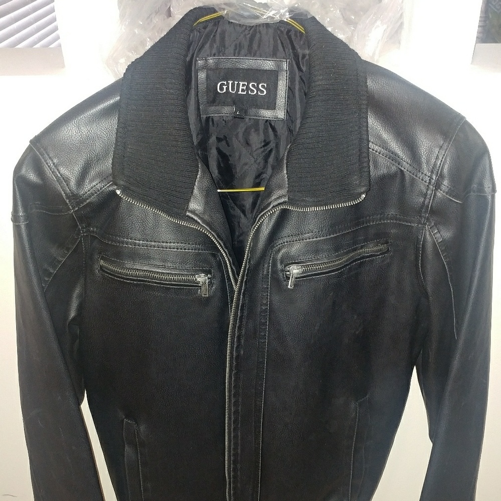 Mens Guess leather jacket